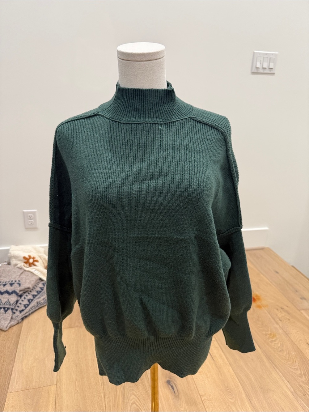 Altar'd State Deep Forest Green Mock Neck Sweater
